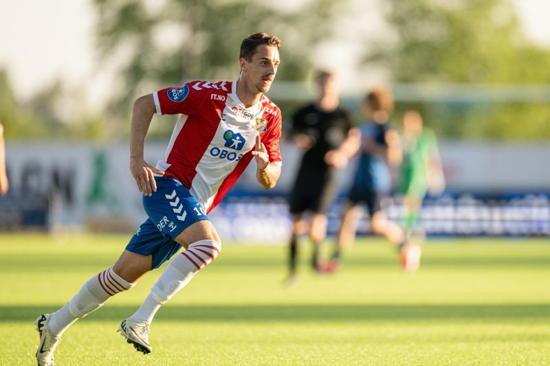 MÅL? Mathias Johansen avgjorde kampen mot Sandnes Ulf da vi vant 1-0 tidligere i uken. Får vi se ny scoring fra Sørlandsslegga i morgen? Foto: Lars Opstad