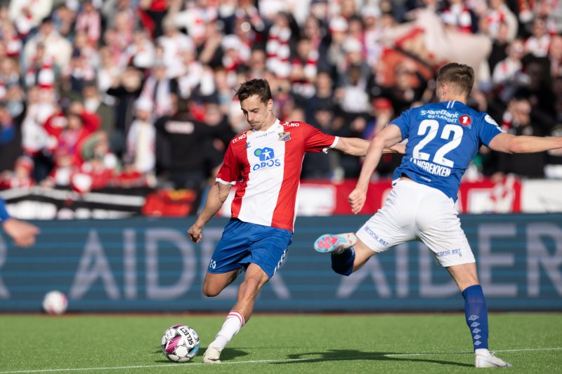 Mathias Johansen scoret sitt første Lyn-mål mot nettopp Kongsvinger tidligere i sesongen. Da endte det 1-1 på Nadderud. FOTO: Lars Opstad.